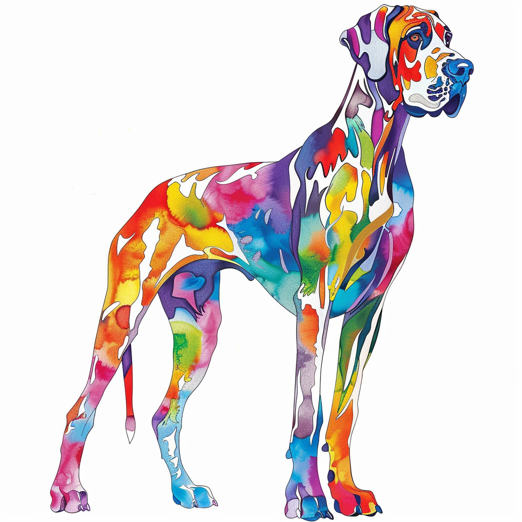 Adorable Great Dane Dog Expressive surreal Vinyl Decal Sticker for Car, Laptop, Tumbler and more # F017740