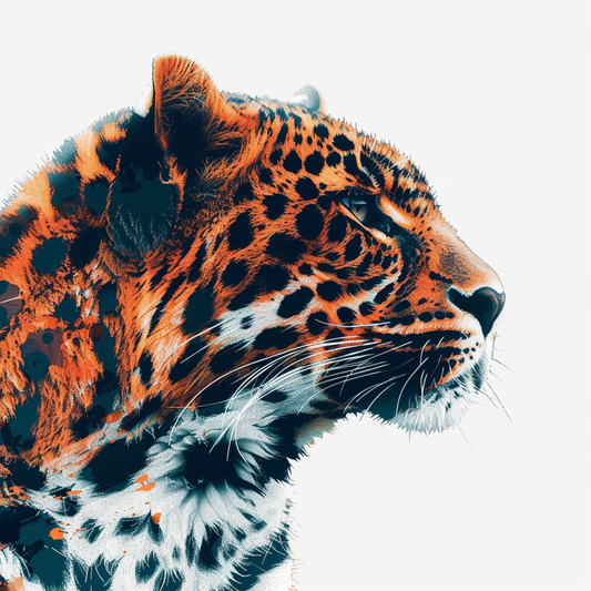 Leopard majestic Expressive surreal Vinyl Decal Sticker for Car, Laptop, Tumbler and more # F022432