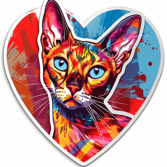 Abyssinian Cat astronaut majestic Expressive surreal Vinyl Decal Sticker for Car, Laptop, Tumbler and more # F021242-4" x 4"