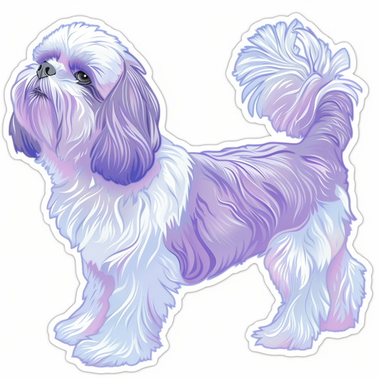 Adorable Shih Tzu Dog Expressive surreal Vinyl Decal Sticker for Car, Laptop, Tumbler and more # F018514