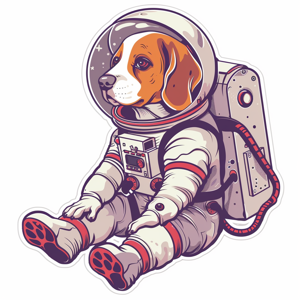 Beagle dog astronaut Vinyl Decal Sticker for Car, Laptop, Tumbler and more # F011968