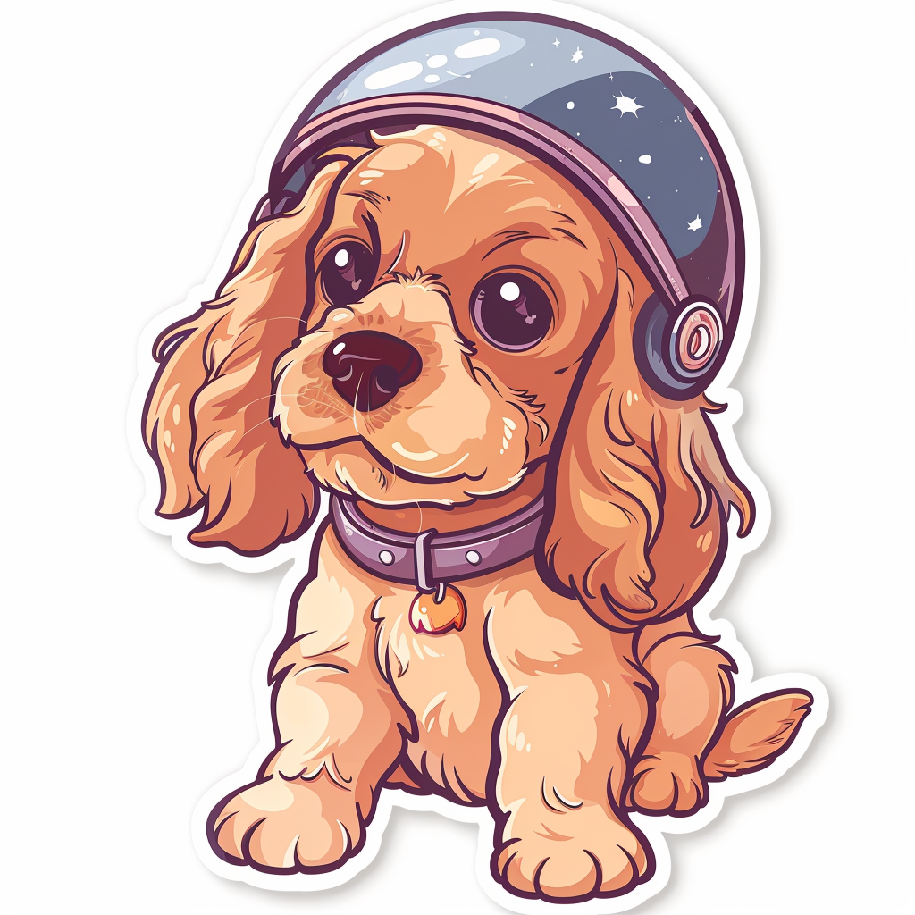 Cute and Adorable Cocker Spaniel Dog Expressive surreal Vinyl Decal Sticker for Car, Laptop, Tumbler and more # F019989-4" x 4"