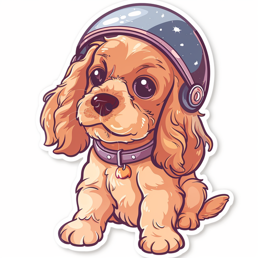 Cute and Adorable Cocker Spaniel Dog Expressive surreal Vinyl Decal Sticker for Car, Laptop, Tumbler and more # F019989-4" x 4"