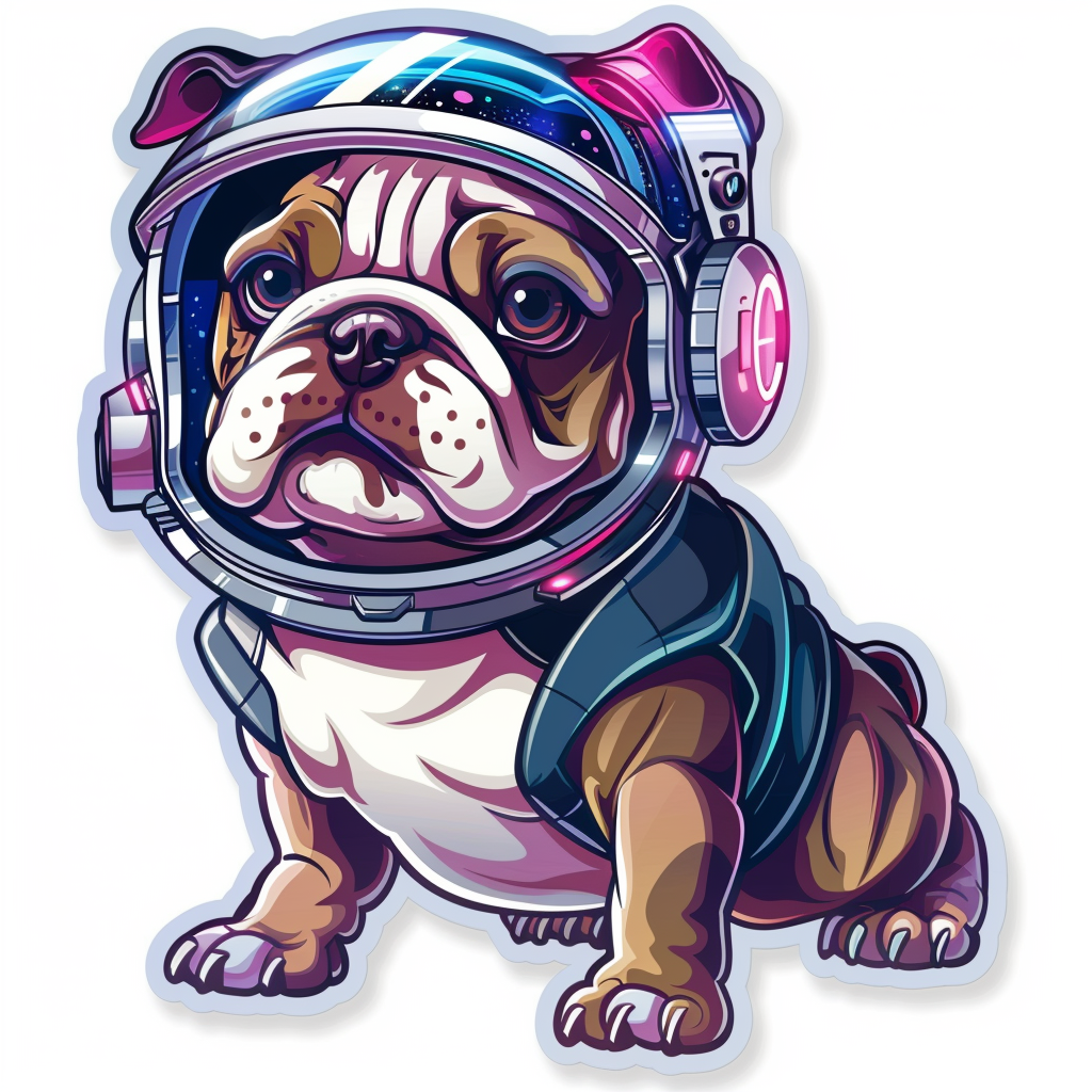Bulldog Dog majestic Expressive surreal Vinyl Decal Sticker for Car, Laptop, Tumbler and more # F017688