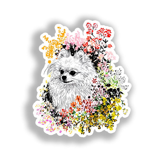 Pomeranian Dog Vinyl Decal Sticker for Car, Laptop, Tumbler and more # A017508-4" x 4"