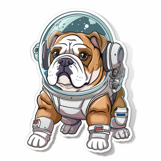 Bulldog Dog majestic Expressive surreal Vinyl Decal Sticker for Car, Laptop, Tumbler and more # F017711