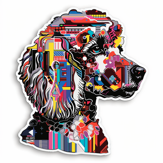 Poodle Dog cyber punk Vinyl Decal Sticker for Car, Laptop, Tumbler and more # F012480