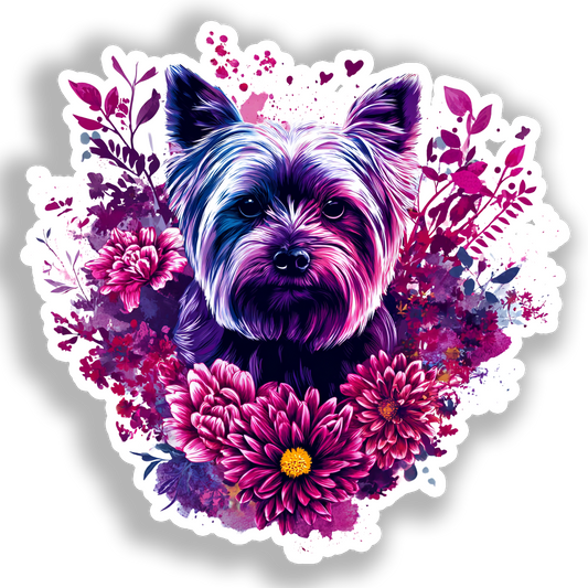 Yorkshire Terrier Dog Vinyl Decal Sticker for Car, Laptop, Tumbler and more # A017182-4" x 4"