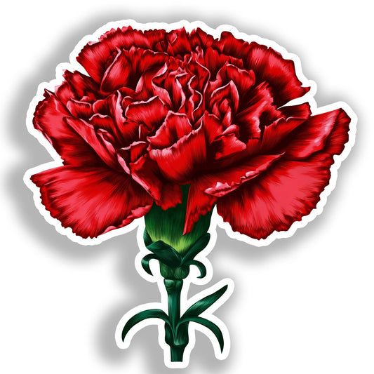 Carnation Flower Vinyl Decal Sticker for Car, Laptop, Tumbler and more # A018879-4" x 4"