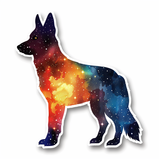 German Shepherd Dog galaxy Vinyl Decal Sticker for Car, Laptop, Tumbler and more # F011347