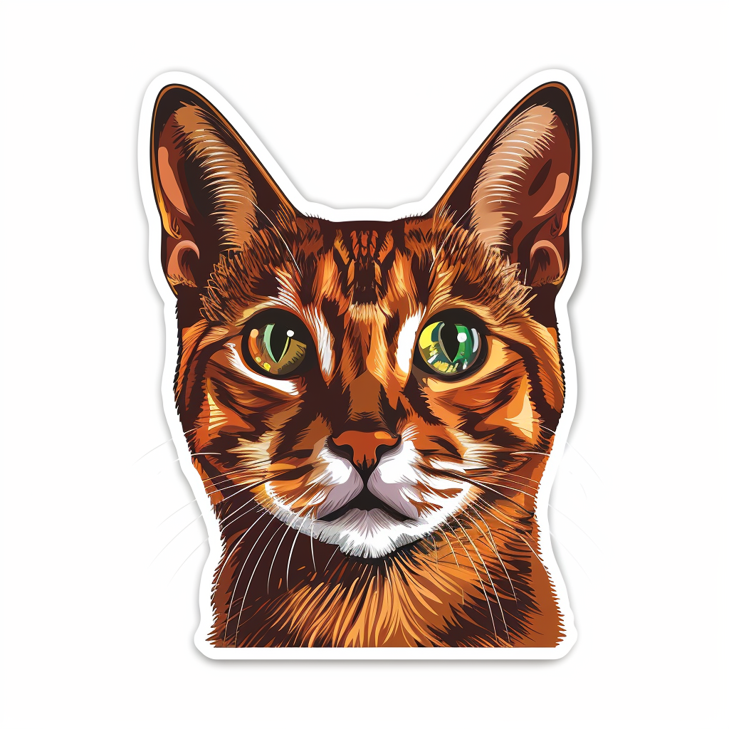 Abyssinian cat Vinyl Decal Sticker for Car, Laptop, Tumbler and more # F07591