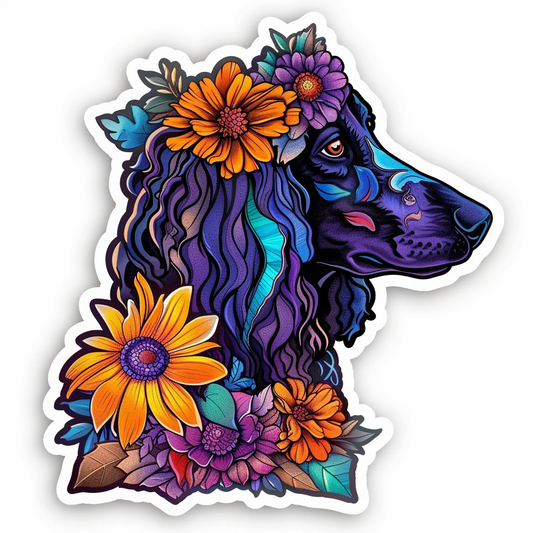 Poodle Dog floral Vinyl Decal Sticker for Car, Laptop, Tumbler and more # F012559