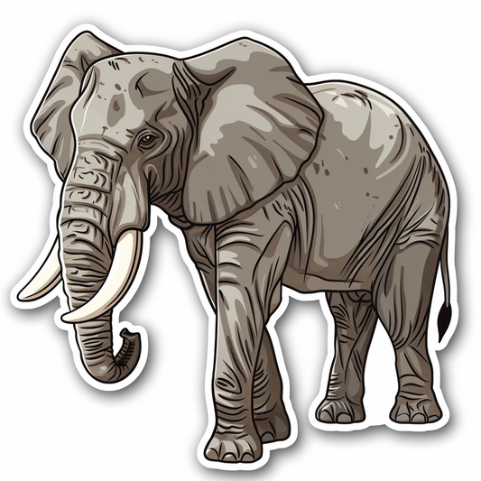 Elephant Expressive surreal Vinyl Decal Sticker for Car, Laptop, Tumbler and more # F022180-4" x 4"