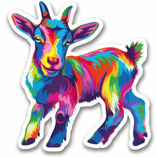 Goat majestic Expressive surreal Vinyl Decal Sticker for Car, Laptop, Tumbler and more # F020487-4" x 4"