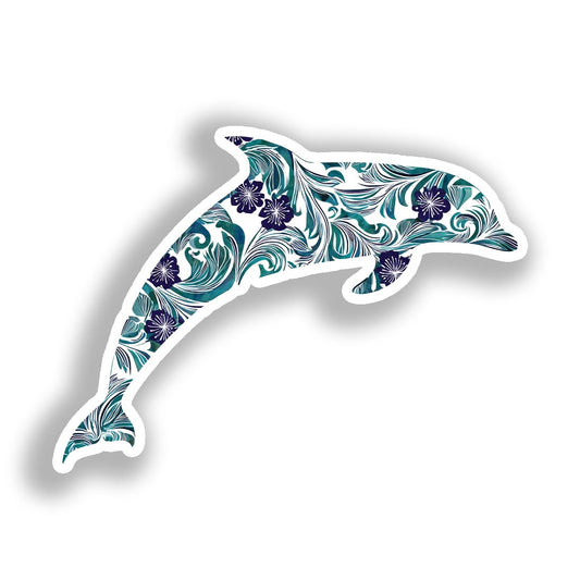 Dolphin Vinyl Decal Sticker for Car, Laptop, Tumbler and more # A019192-4" x 4"