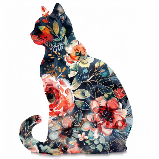 American Shorthair Cat floral Expressive surreal Vinyl Decal Sticker for Car, Laptop, Tumbler and more # F018018