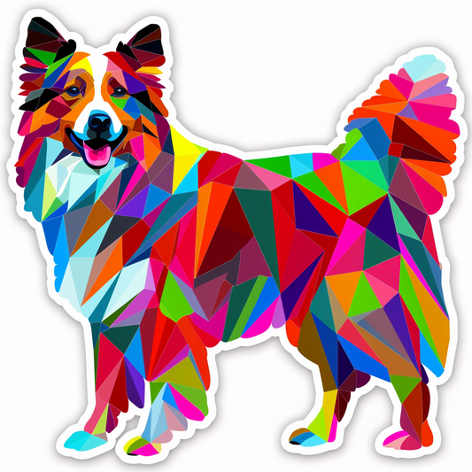 Border Collie Dog majestic Expressive surreal Vinyl Decal Sticker for Car, Laptop, Tumbler and more # F021814-4" x 4"