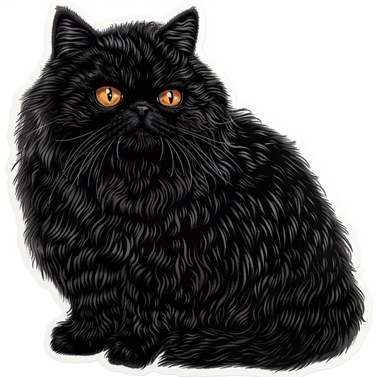 Persian Cat Expressive surreal Vinyl Decal Sticker for Car, Laptop, Tumbler and more # F016010