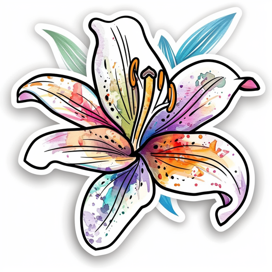 Lily flower majestic Expressive surreal Vinyl Decal Sticker for Car, Laptop, Tumbler and more # F023313
