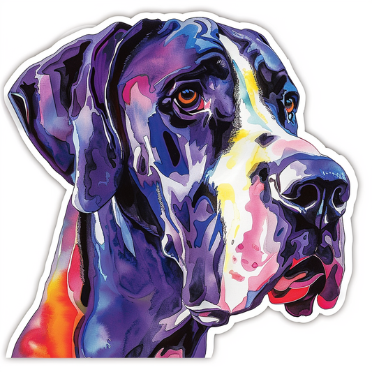 Great Dane Dog Expressive surreal Vinyl Decal Sticker for Car, Laptop, Tumbler and more # F022752