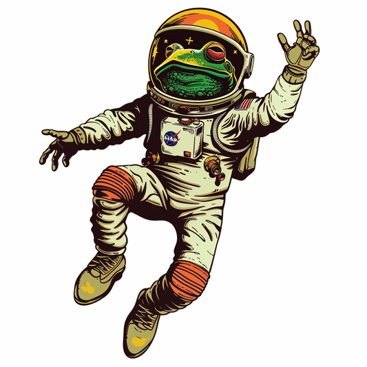 Sticker of a Frog astronaut majestic Expressive surreal Vinyl Decal Sticker for Car, Laptop, Tumbler and more # F016812