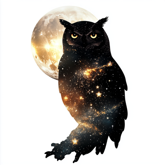Owl Moon and Stars Vinyl Decal Sticker for Car, Laptop, Tumbler and more # F025754