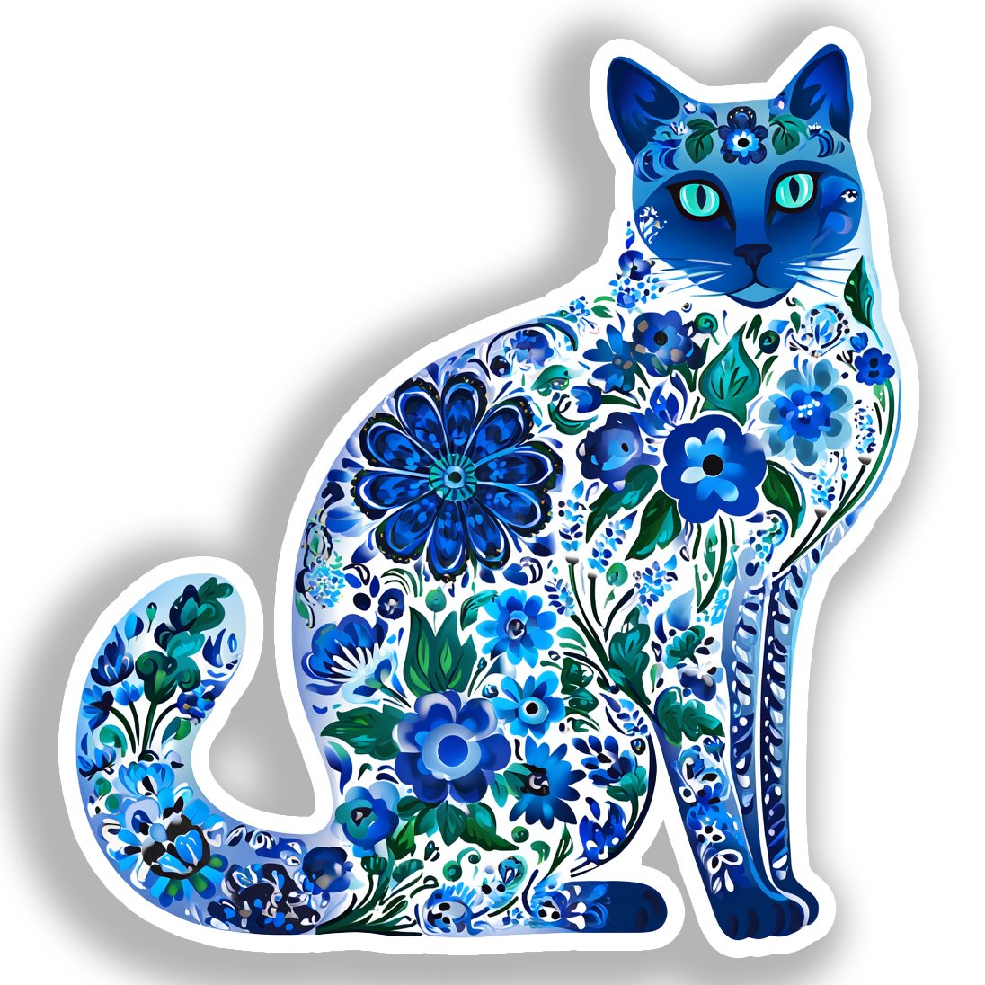 Russian Blue Cat Vinyl Decal Sticker for Car, Laptop, Tumbler and more # A019183-4" x 4"