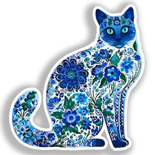 Russian Blue Cat Vinyl Decal Sticker for Car, Laptop, Tumbler and more # A019183-4" x 4"