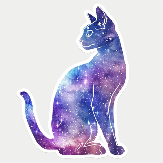 Abyssinian Cat astronaut majestic Expressive surreal Vinyl Decal Sticker for Car, Laptop, Tumbler and more # F021208-4" x 4"