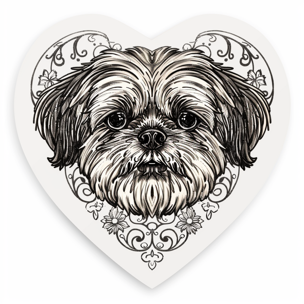 Adorable Shih Tzu Dog Expressive surreal Vinyl Decal Sticker for Car, Laptop, Tumbler and more # F018233