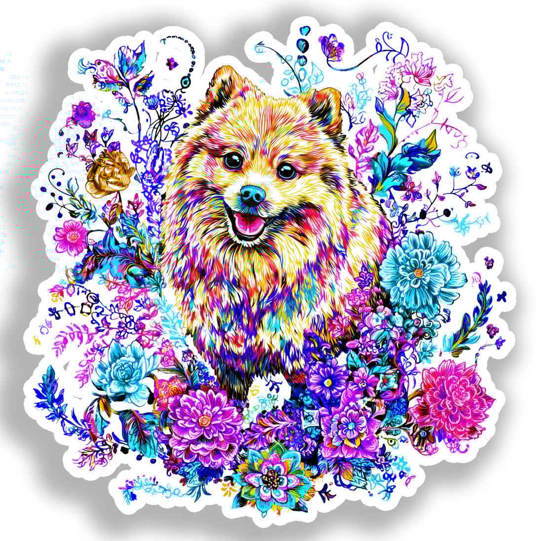 Pomeranian Dog Vinyl Decal Sticker for Car, Laptop, Tumbler and more # A017361-4" x 4"