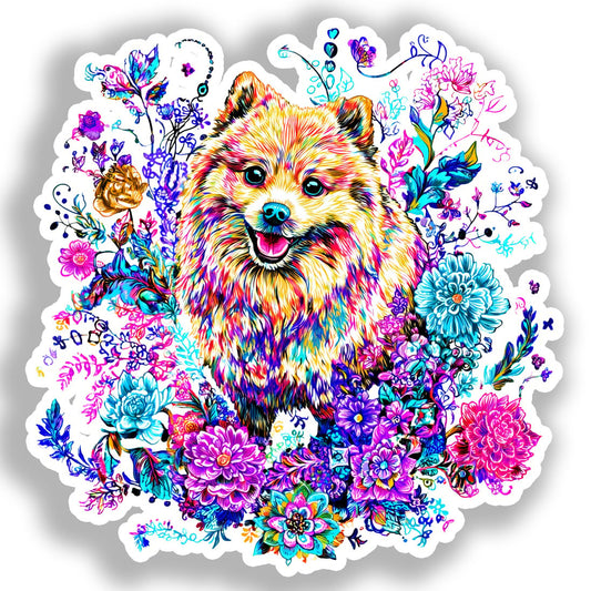 Pomeranian Dog Vinyl Decal Sticker for Car, Laptop, Tumbler and more # A017361-4" x 4"