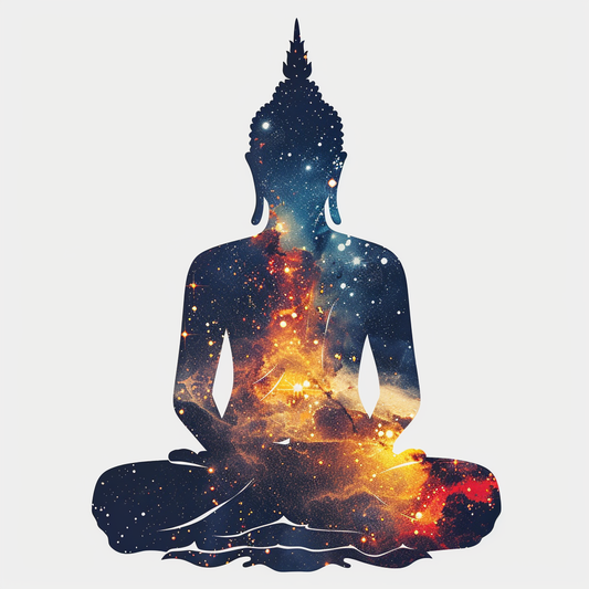 Buddha galaxy majestic Expressive surreal Vinyl Decal Sticker for Car, Laptop, Tumbler and more # F017088