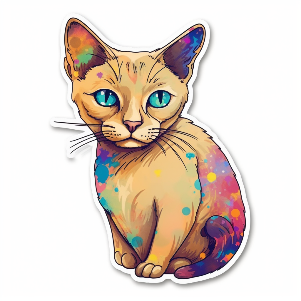 Burmese Cat Heartcore Vinyl Decal Sticker for Car, Laptop, Tumbler and more # F010750