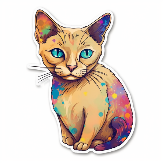 Burmese Cat Heartcore Vinyl Decal Sticker for Car, Laptop, Tumbler and more # F010750