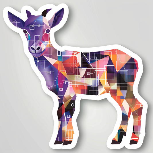 Goat majestic Expressive surreal Vinyl Decal Sticker for Car, Laptop, Tumbler and more # F020609-4" x 4"