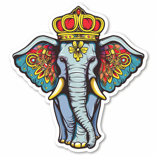 Elephant Expressive surreal Vinyl Decal Sticker for Car, Laptop, Tumbler and more # F022284-4" x 4"