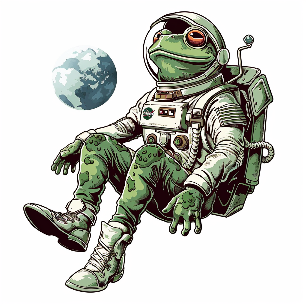 Sticker of a Frog astronaut majestic Expressive surreal Vinyl Decal Sticker for Car, Laptop, Tumbler and more # F016798