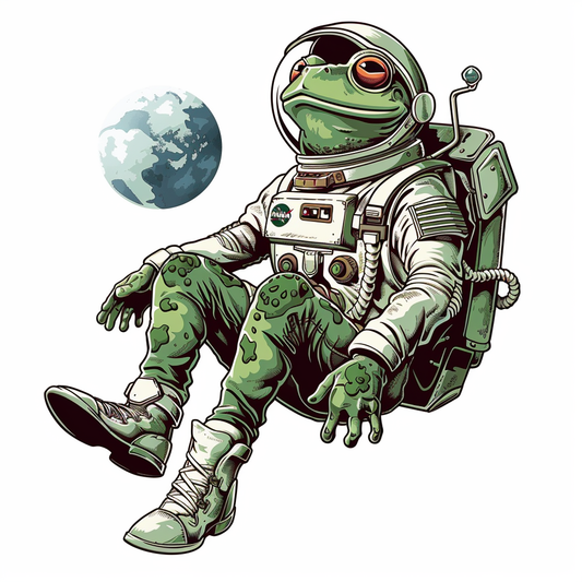 Sticker of a Frog astronaut majestic Expressive surreal Vinyl Decal Sticker for Car, Laptop, Tumbler and more # F016798