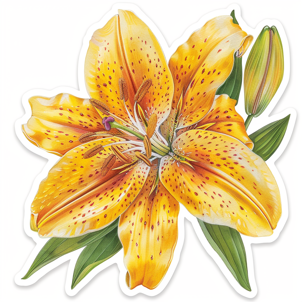 Lily flower majestic Expressive surreal Vinyl Decal Sticker for Car, Laptop, Tumbler and more # F023206