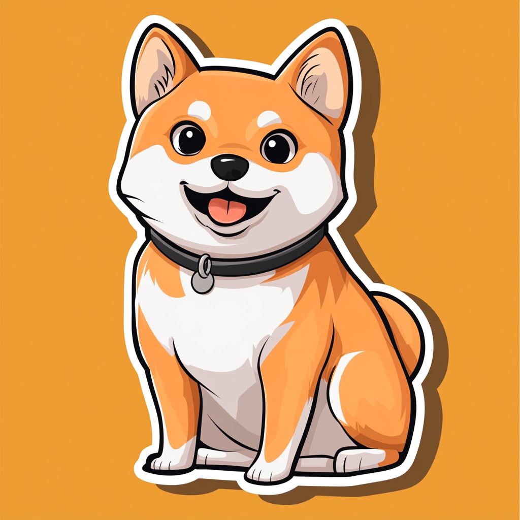 Shiba Inu sticker cartoon style Expressive surreal Vinyl Decal Sticker for Car, Laptop, Tumbler and more # F025839