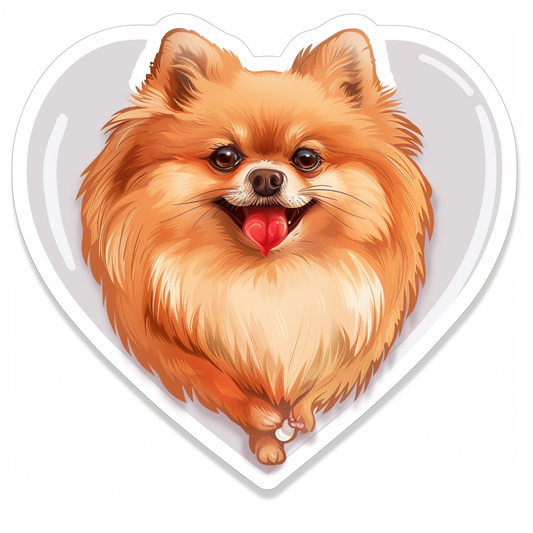 Sticker of a Pomeranian Dog majestic Expressive surreal Heartcore Vinyl Decal Sticker for Car, Laptop, Tumbler and more # F014094