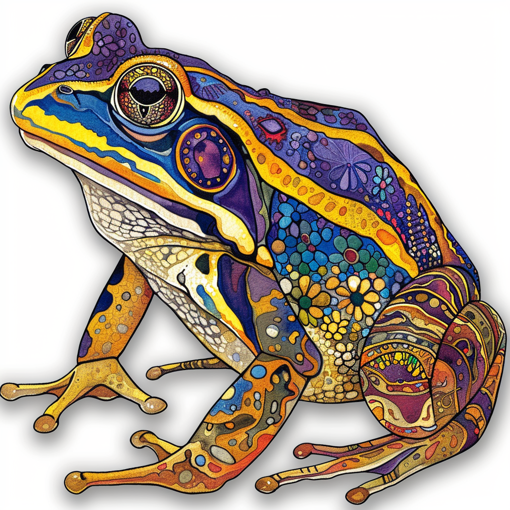Frog majestic Expressive surreal Vinyl Decal Sticker for Car, Laptop, Tumbler and more # F016682