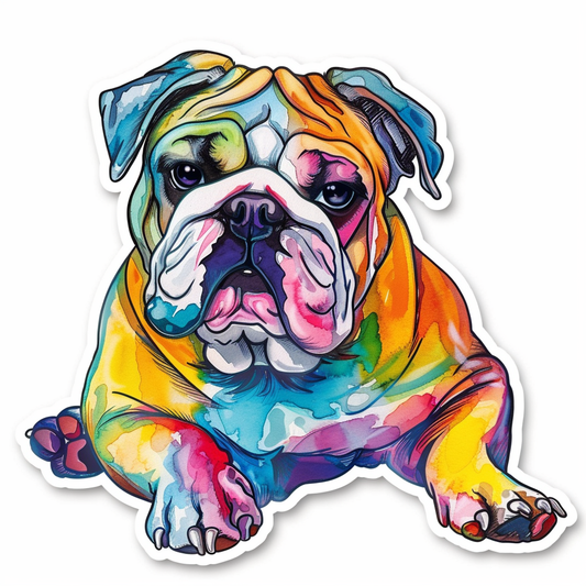 Bulldog Dog majestic Expressive surreal Vinyl Decal Sticker for Car, Laptop, Tumbler and more # F017493