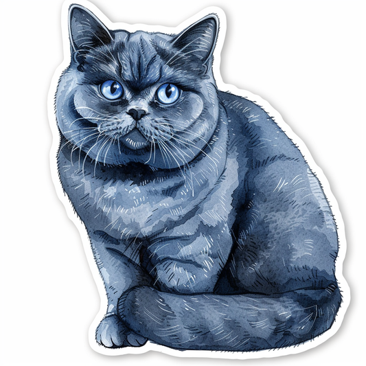 British Shorthair cat Vinyl Decal Sticker for Car, Laptop, Tumbler and more # F07821