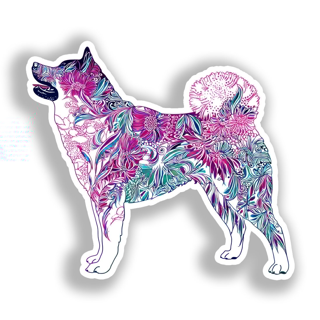 Akita Dog Vinyl Decal Sticker for Car, Laptop, Tumbler and more # A018845-4" x 4"