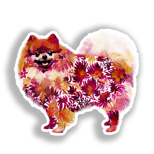Pomeranian Dog Vinyl Decal Sticker for Car, Laptop, Tumbler and more # A017390-4" x 4"