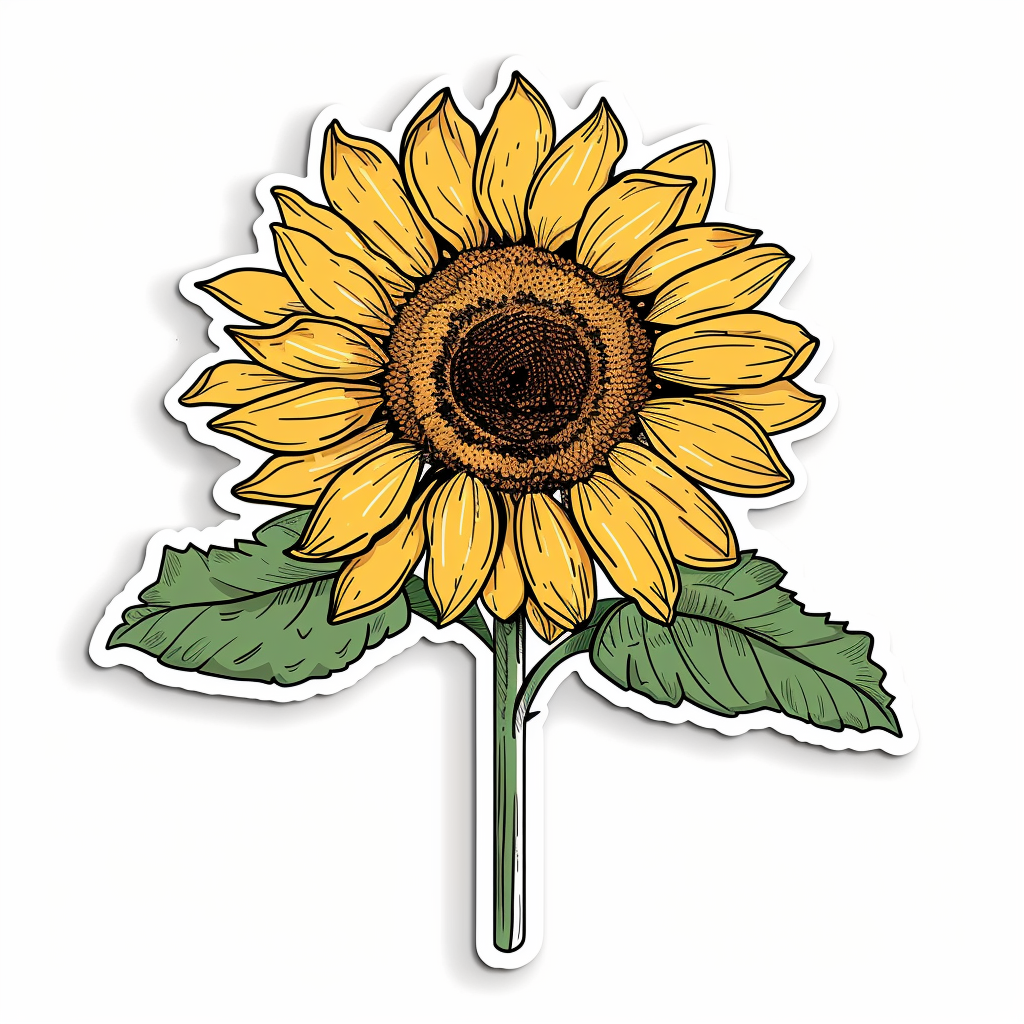 Sunflower flower majestic Expressive surreal Vinyl Decal Sticker for Car, Laptop, Tumbler and more # F023115