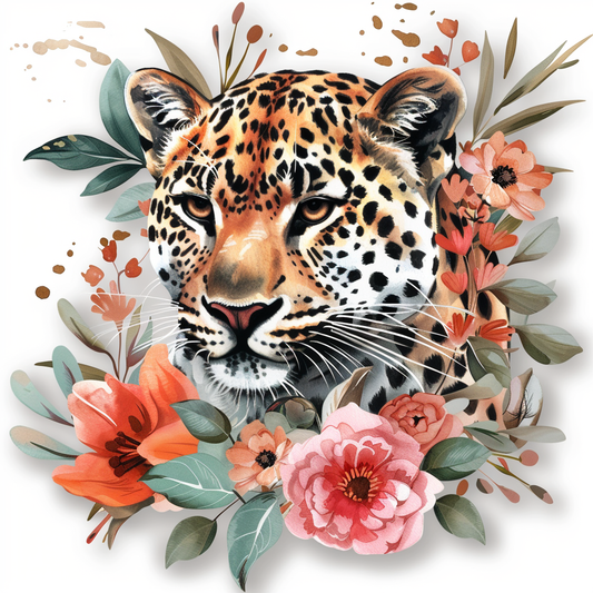 Leopard majestic Expressive surreal Vinyl Decal Sticker for Car, Laptop, Tumbler and more # F022586