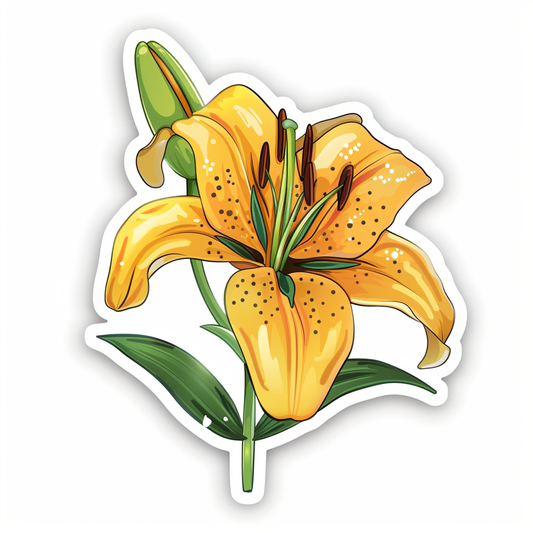Lily flower majestic Expressive surreal Vinyl Decal Sticker for Car, Laptop, Tumbler and more # F023198